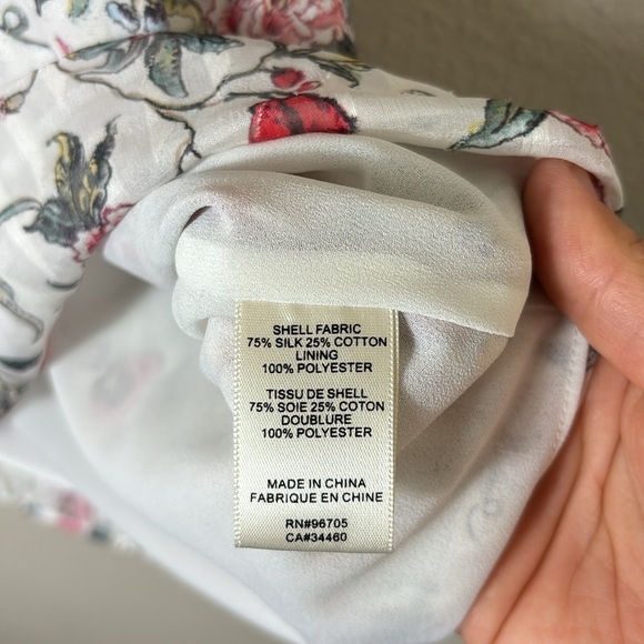 Rebecca Taylor Esmee Floral Top Silk Cotton Blend lined blouse size 6 - Picture 7 of 10